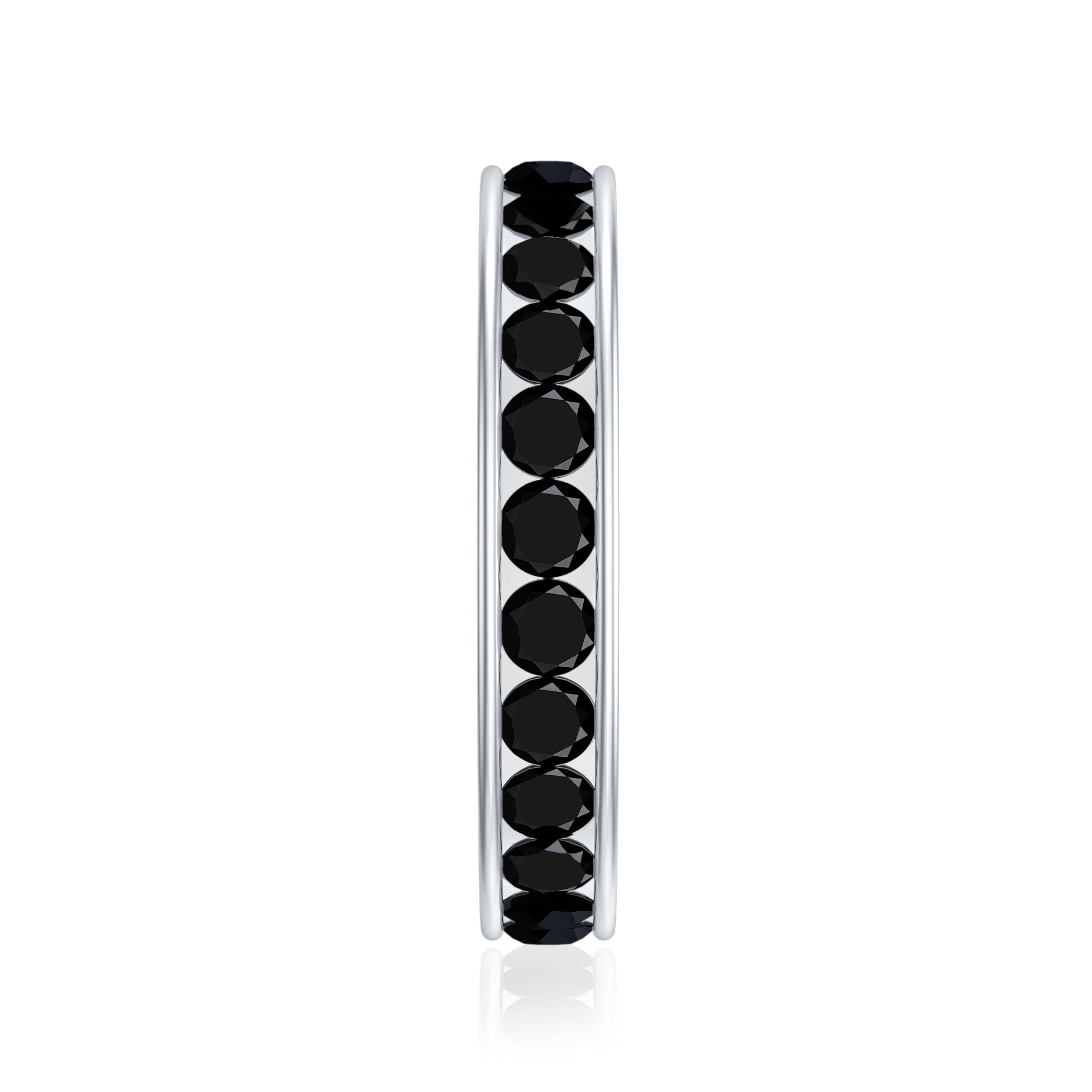 Rosec Jewels-2.75 CT Channel Set Black Spinel Eternity Ring