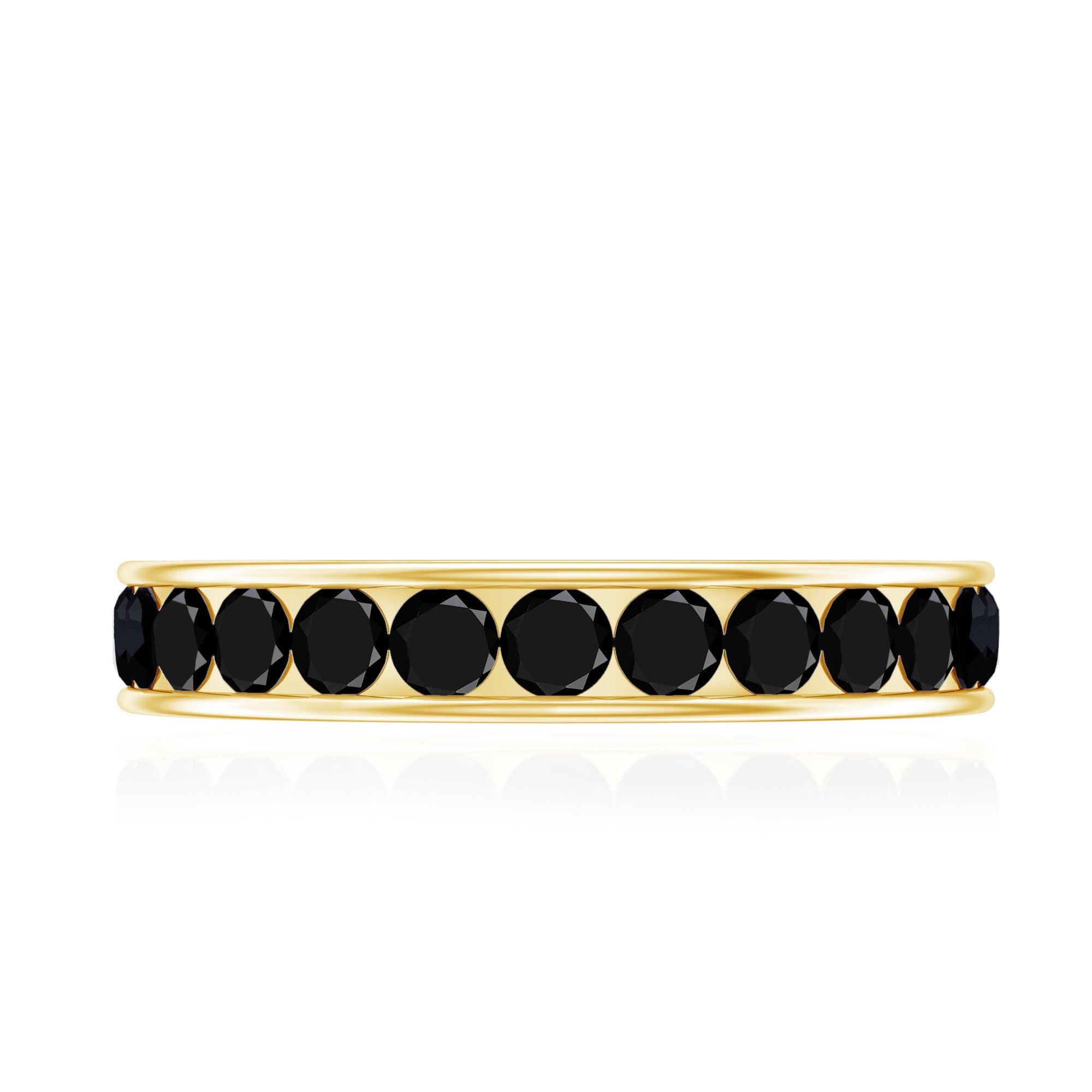 Rosec Jewels-2.75 CT Channel Set Black Spinel Eternity Ring