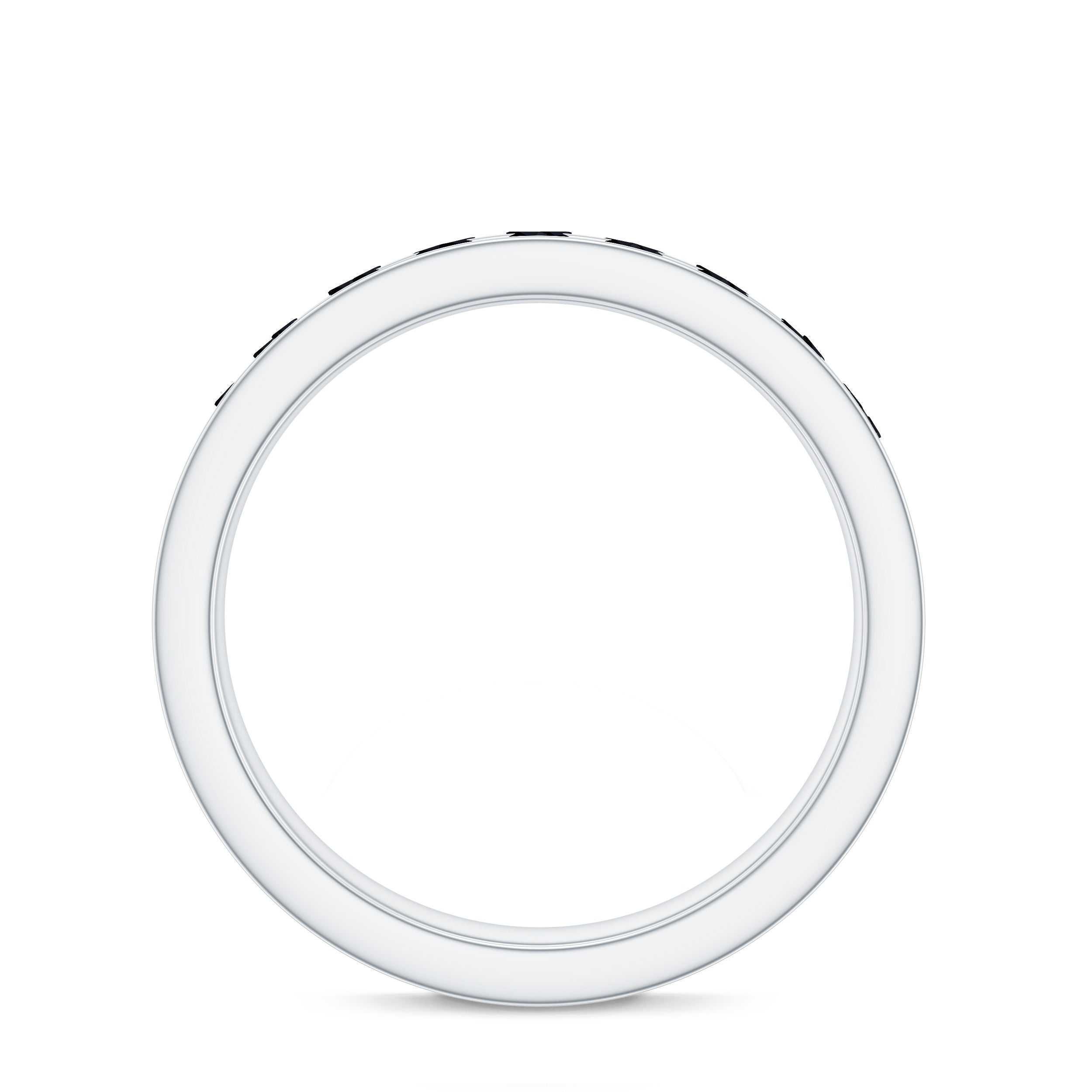 Natural Channel Set Black Spinel Eternity Ring for Anniversary AAA - Rosec Jewels