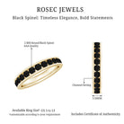 Natural Channel Set Black Spinel Eternity Ring for Anniversary AAA - Rosec Jewels