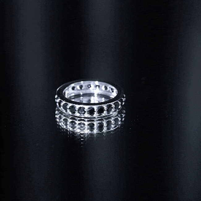 Rosec Jewels-2.25 CT Black Spinel Eternity Band Ring