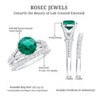 Rosec Jewels-Designer Lab Grown Emerald Engagement Ring with Wedding Band
