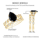 Certified 4.8 Carat Lab Grown Black Diamond Engagement Ring with Wedding Band AAAA ( Synthetic ) - Rosec Jewels