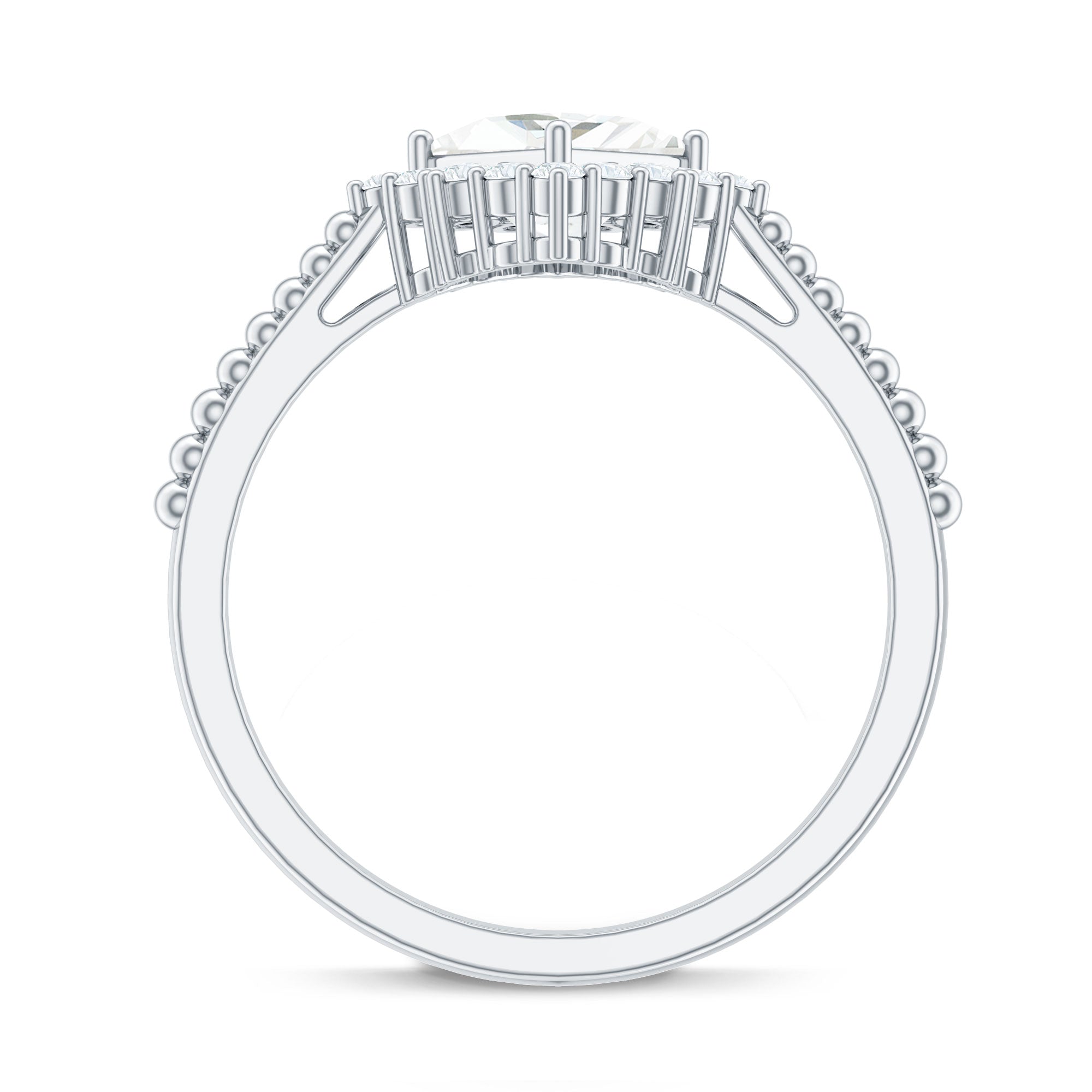 5 mm Princess Cut Moissanite Vintage Inspired Ring D-VS1 - Rosec Jewels