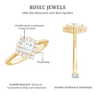 5 mm Princess Cut Moissanite Vintage Inspired Ring D-VS1 - Rosec Jewels