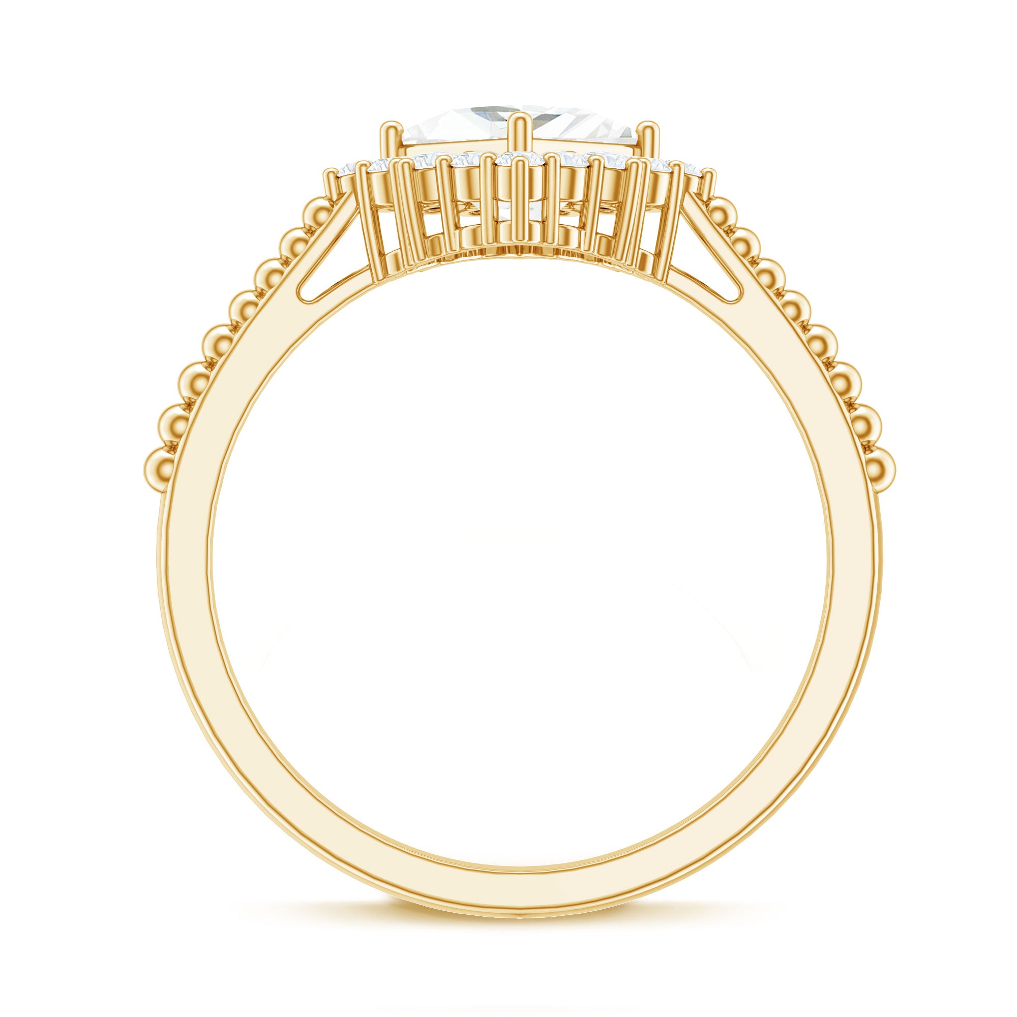 5 mm Princess Cut Moissanite Vintage Inspired Ring D-VS1 - Rosec Jewels