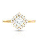5 mm Princess Cut Moissanite Vintage Inspired Ring D-VS1 - Rosec Jewels
