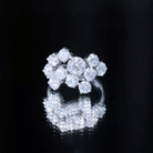 Certified 4 Carat Round Moissanite Cluster Engagement Ring for Women D-VS1 - Rosec Jewels