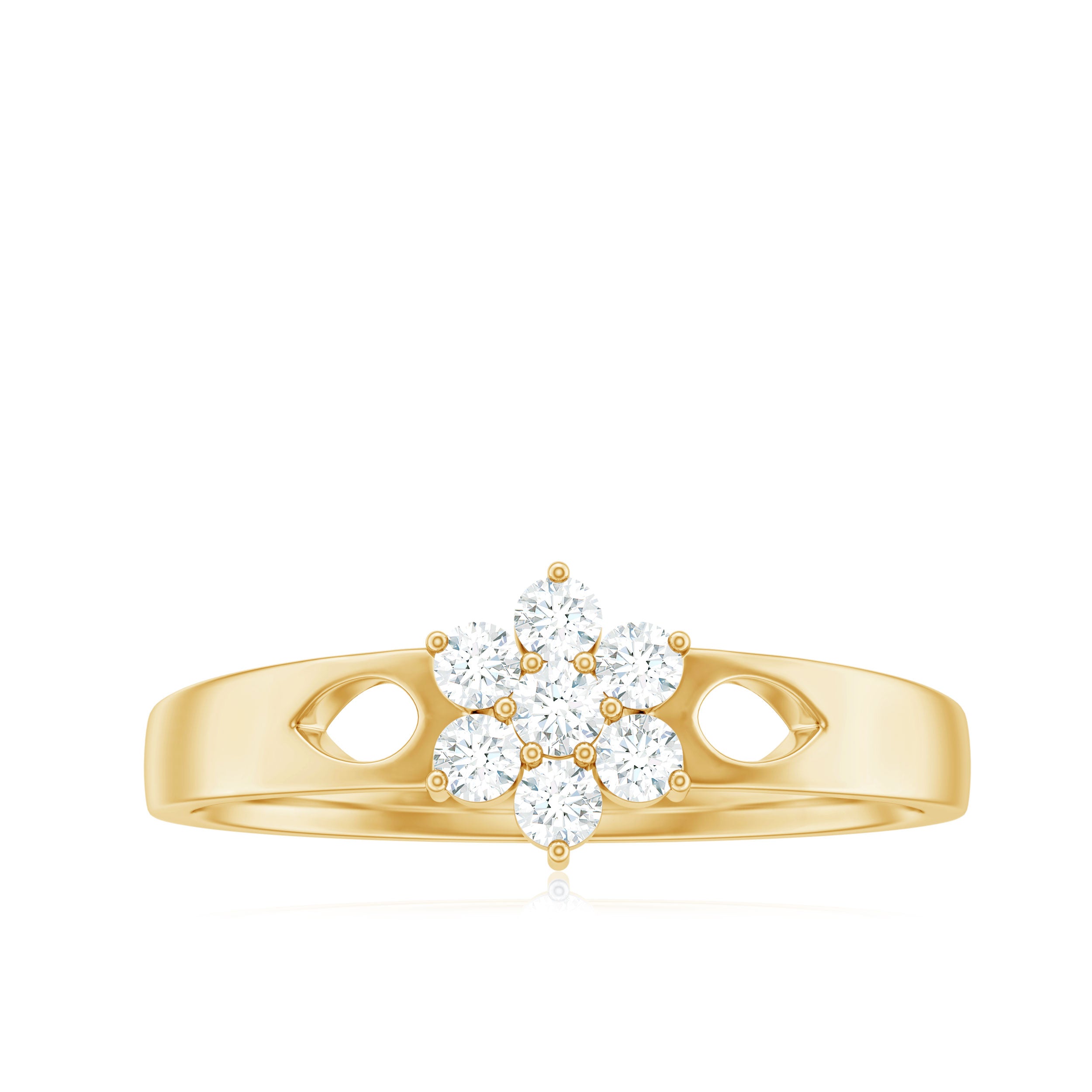 Rosec Jewels-Nature Inspired Diamond Flower Promise Ring for Proposal