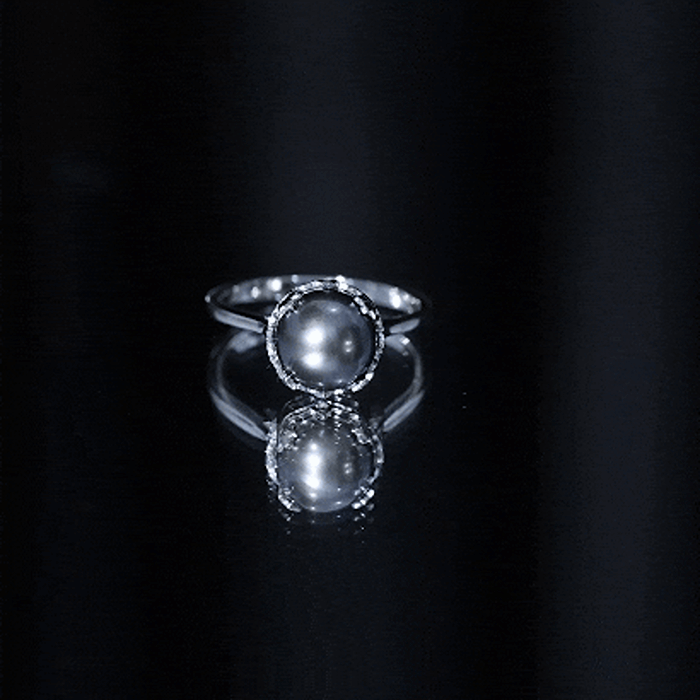 Rosec Jewels-Handpicked Genuine Black Tahitian Pearl Engagement Ring