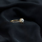 Rosec Jewels-Handpicked Genuine Black Tahitian Pearl Engagement Ring