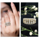 Certified Moissanite Vintage Wedding Band Ring D-VS1 - Rosec Jewels
