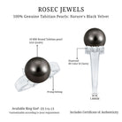 7.50 Carat Real Tahitian Black Pearl Solitaire Engagement Ring AAA - Rosec Jewels