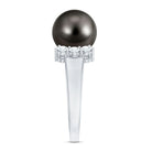 7.50 Carat Real Tahitian Black Pearl Solitaire Engagement Ring AAA - Rosec Jewels