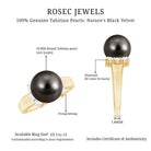 7.50 Carat Real Tahitian Black Pearl Solitaire Engagement Ring AAA - Rosec Jewels