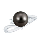 Rosec Jewels-Natural Tahitian Black Pearl Diamond Vintage Engagement Ring