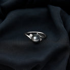 Rosec Jewels-Natural Tahitian Black Pearl Diamond Vintage Engagement Ring