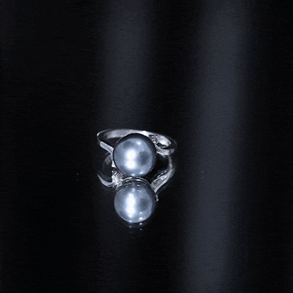 7.5 Carat Solitaire Tahitian Pearl Bypass Engagement Ring with Diamond AAA - Rosec Jewels