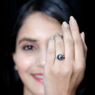 7.5 Carat Solitaire Tahitian Pearl Bypass Engagement Ring with Diamond AAA - Rosec Jewels