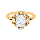 7X9mm Oval Cut Certified Moissanite Vintage Statement Ring D-VS1 - Rosec Jewels