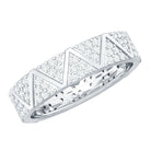 Natural Diamond Wide Wedding Band for Women Natural - ( HI-SI ) - Rosec Jewels