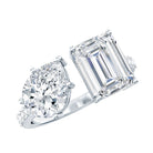 Rosec Jewels-Toi Et Moi Moissanite Engagement Ring for Women