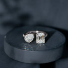 Rosec Jewels-Toi Et Moi Moissanite Engagement Ring for Women