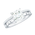 Rosec Jewels-Moissanite Square Cut Engagement Ring With Certificate