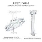 Rosec Jewels-Moissanite Square Cut Engagement Ring With Certificate