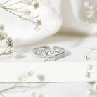 Rosec Jewels-Moissanite Square Cut Engagement Ring With Certificate
