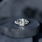 Rosec Jewels-Moissanite Square Cut Engagement Ring With Certificate