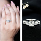 Rosec Jewels-Moissanite Square Cut Engagement Ring With Certificate