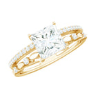 Rosec Jewels-Moissanite Square Cut Engagement Ring With Certificate