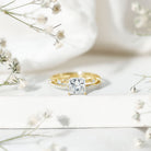 Rosec Jewels-Moissanite Square Cut Engagement Ring With Certificate