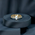 Certified Brilliant Cut Moissanite Marquise Cut Engagement Ring D-VS1 - Rosec Jewels