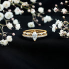 Certified Brilliant Cut Moissanite Marquise Cut Engagement Ring D-VS1 - Rosec Jewels