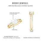 6mm Cushion Cut Moissanite Solitaire Double Band Engagement Ring D-VS1 - Rosec Jewels