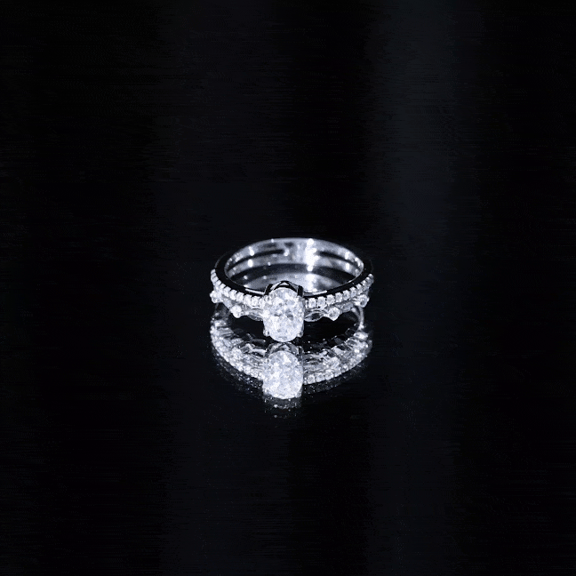 Rosec Jewels-Oval Cut Moissanite Engagement Ring For Women