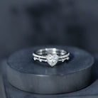 7 mm Heart Moissanite Solitaire Double Band Ring Set D-VS1 - Rosec Jewels