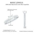 Certified Moissanite Square Cut Engagement Ring For Women D-VS1 - Rosec Jewels