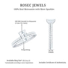 Certified 6X8mm Emerald Cut Moissanite Solitaire Engagement Ring D-VS1 - Rosec Jewels
