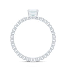 Certified 6X8mm Emerald Cut Moissanite Solitaire Engagement Ring D-VS1 - Rosec Jewels
