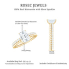 Certified 6X8mm Emerald Cut Moissanite Solitaire Engagement Ring D-VS1 - Rosec Jewels