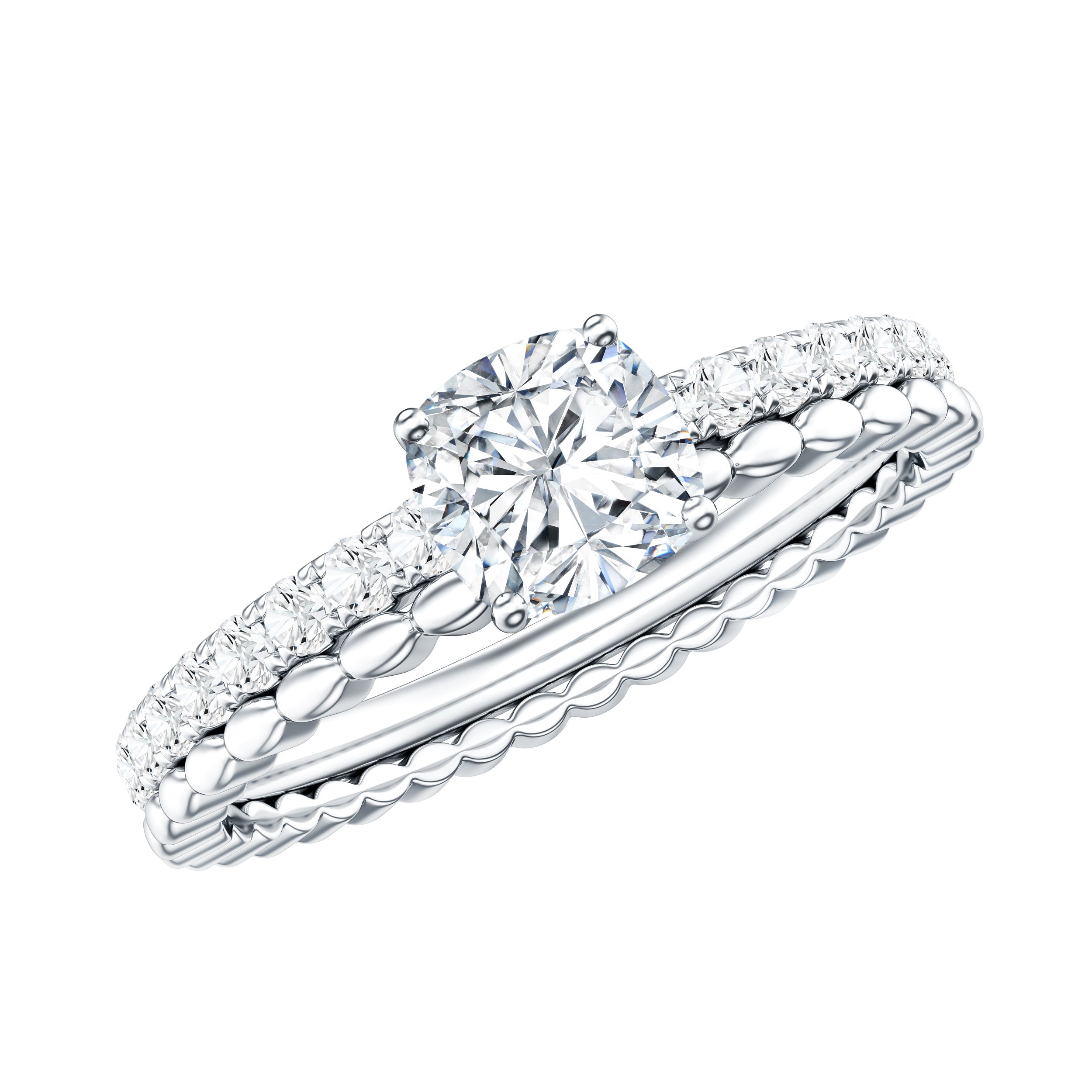 Rosec Jewels-6mm Certified Cushion Cut Moissanite Solitaire Engagement Ring