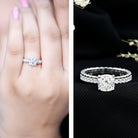 1.7 Carat Certified Cushion Cut Moissanite Solitaire Engagement Ring D-VS1 - Rosec Jewels