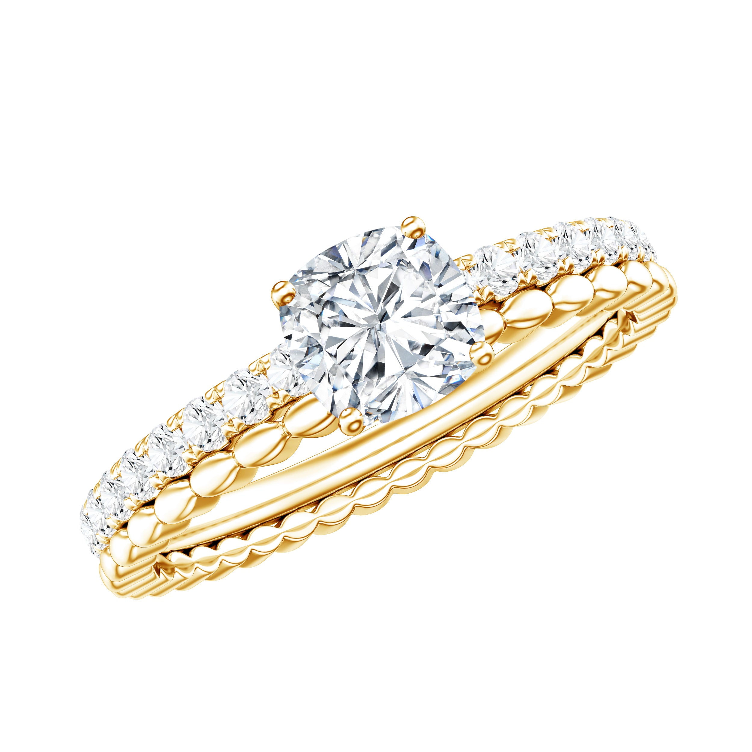 Rosec Jewels-6mm Certified Cushion Cut Moissanite Solitaire Engagement Ring