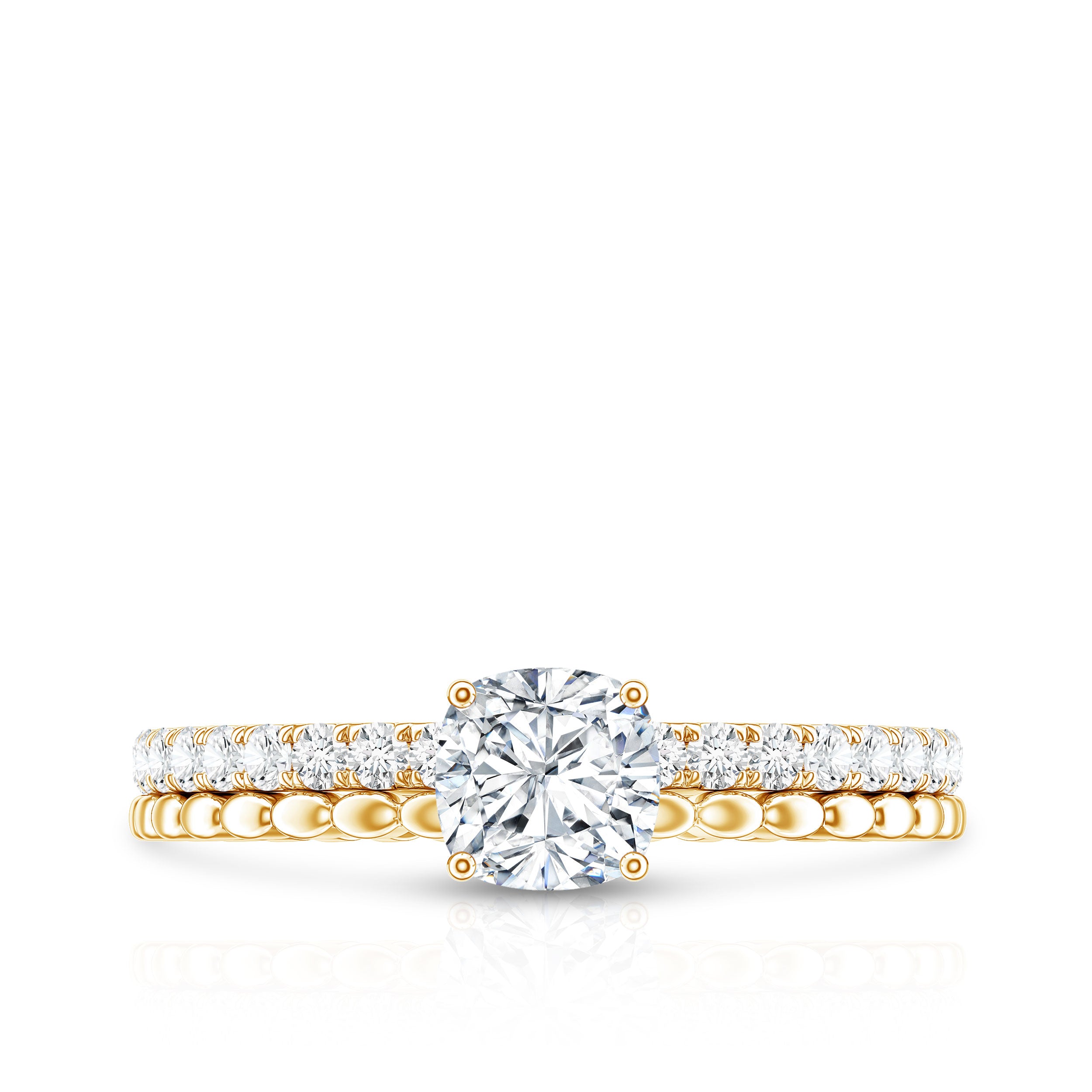 Rosec Jewels-6mm Certified Cushion Cut Moissanite Solitaire Engagement Ring
