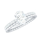 5x7mm Solitaire Moissanite Oblong Engagement Ring D-VS1 - Rosec Jewels