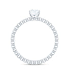5x7mm Solitaire Moissanite Oblong Engagement Ring D-VS1 - Rosec Jewels