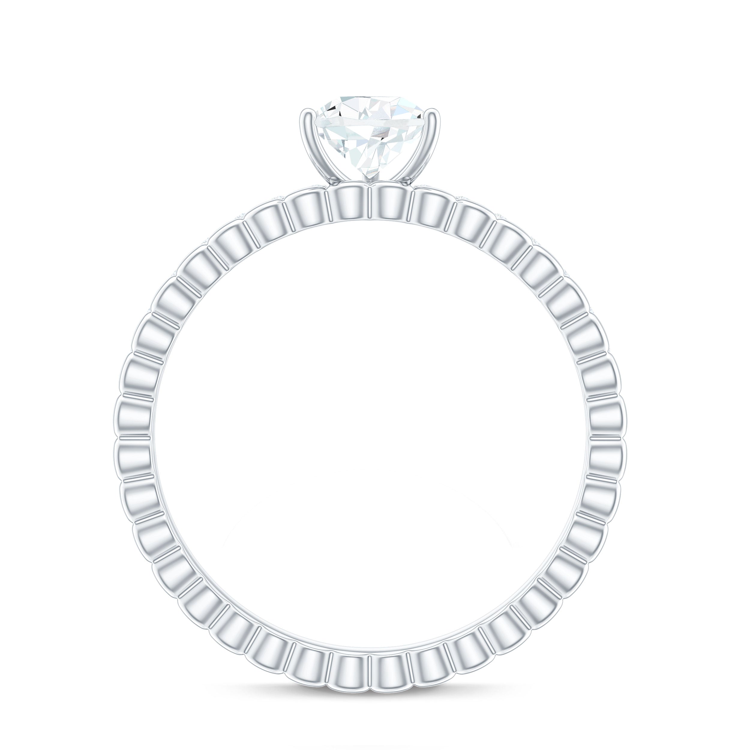 5X7mm Pear Cut Moissanite Solitaire Engagement Ring D-VS1 - Rosec Jewels
